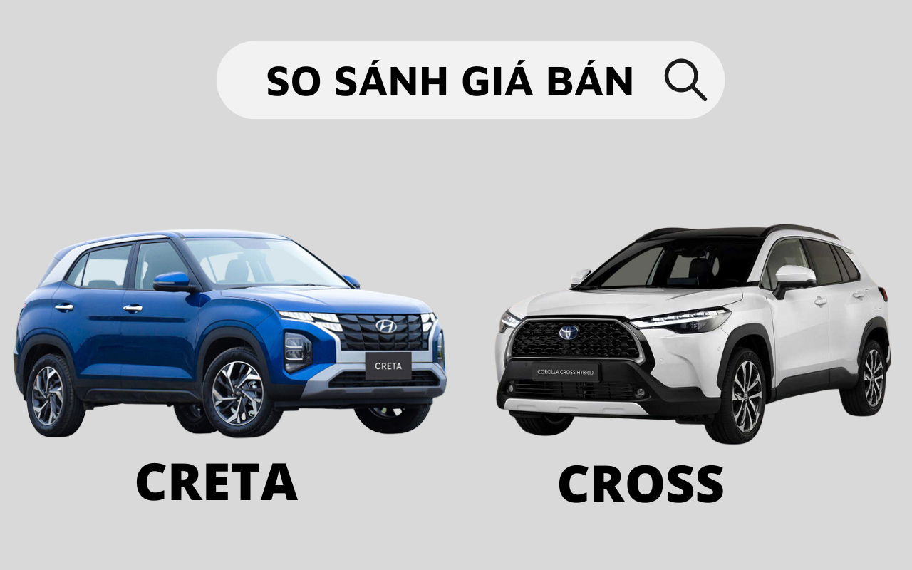 Giá bán Hyundai Creta và Toyota Cross